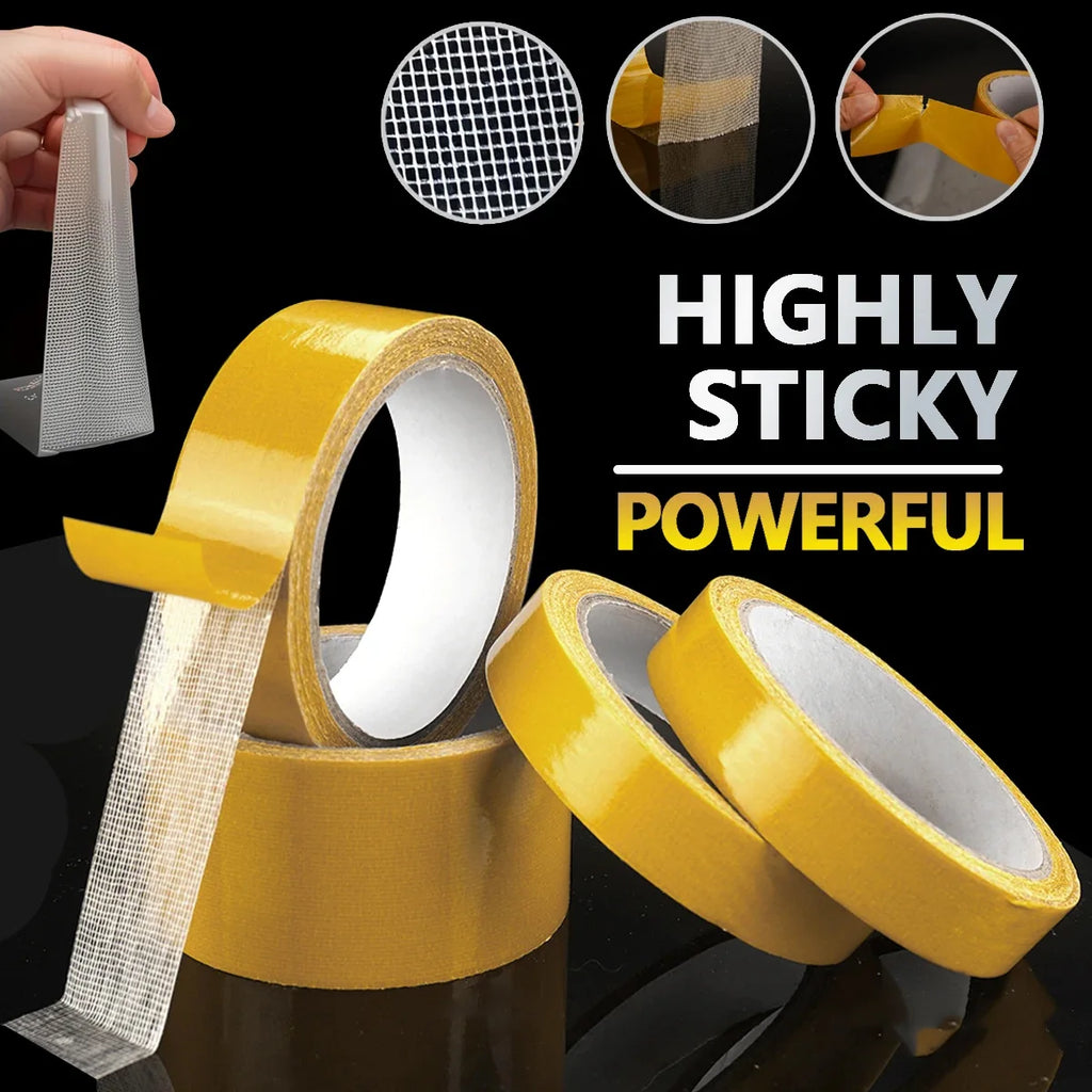 High Adhesive Strength Mesh Double-Sided Duct Tape - Weatherproof, Invisible, Quick & Seamless Installation for Carpet, Weddings Qme
