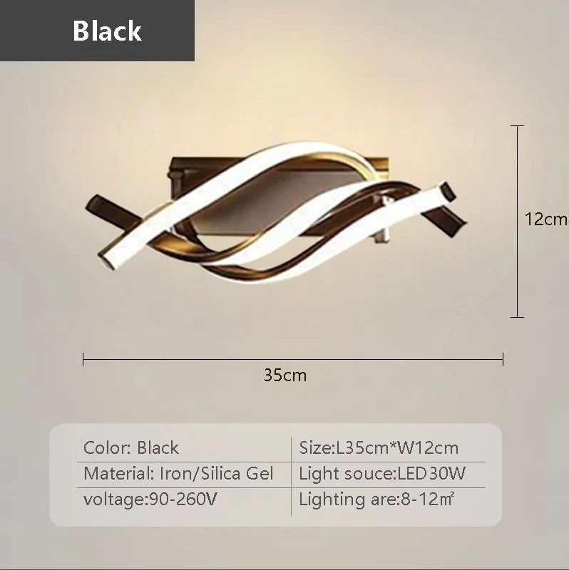 Household LED Chandelier Three Colors Lamp Modern Style Ceiling Lamp Bedroom Light Surface Installation 220v Dining Room Lamp Qme black LED 3 Color