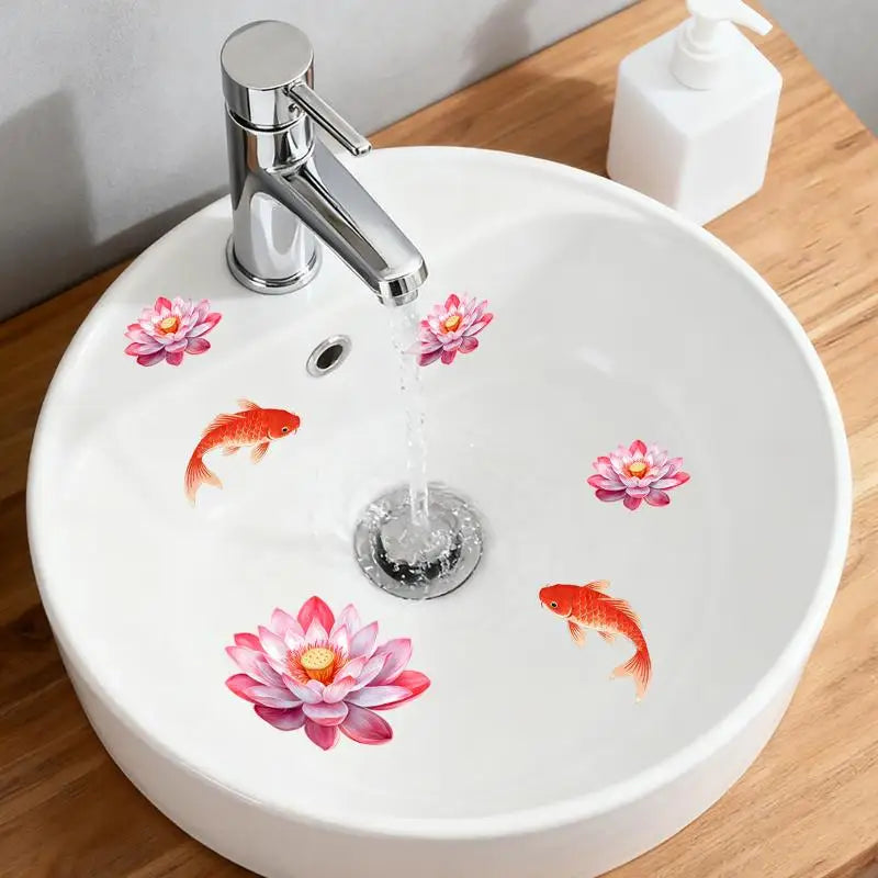 Luminous Koi Fish Decal - Removable Sink & Toilet Sticker - DIY Feng Shui Decoration for Modern Bathroom Renovation Qme