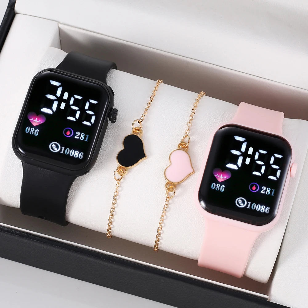 Love oriented LED electronic watch, fashionable and casual square outdoor waterproof electronic watch Qme 1