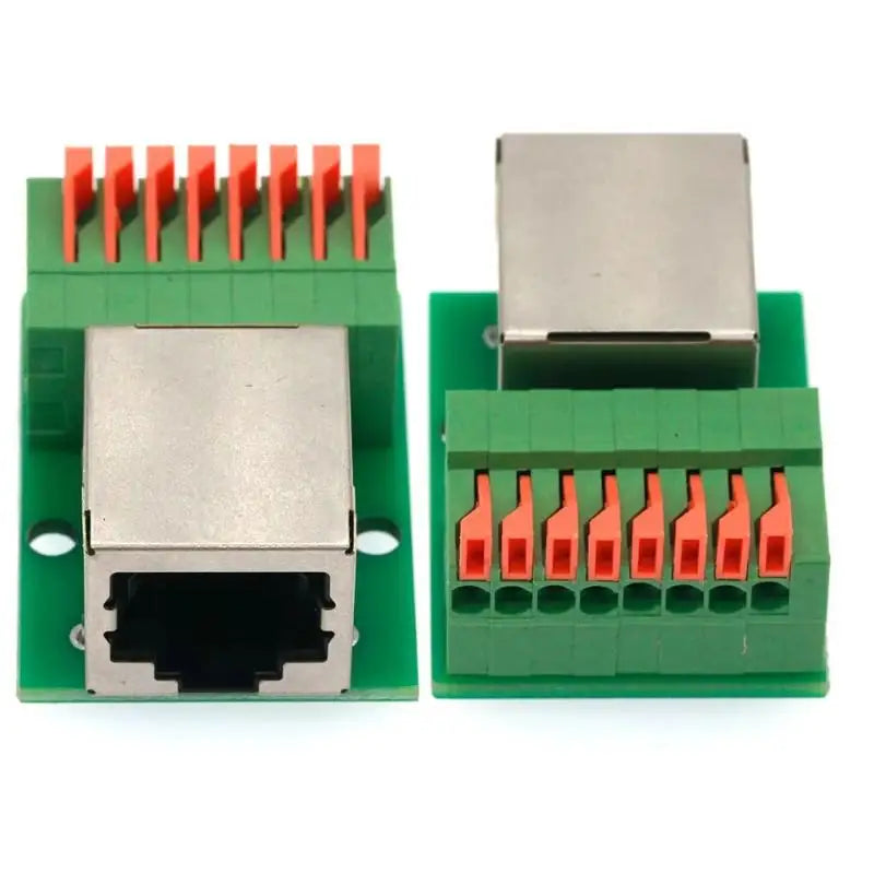 1Pc Data Adapter Board Female Socket Guide Rail Installation Terminals Connector RJ45 Network Port Terminal Block Welding Free. Qme