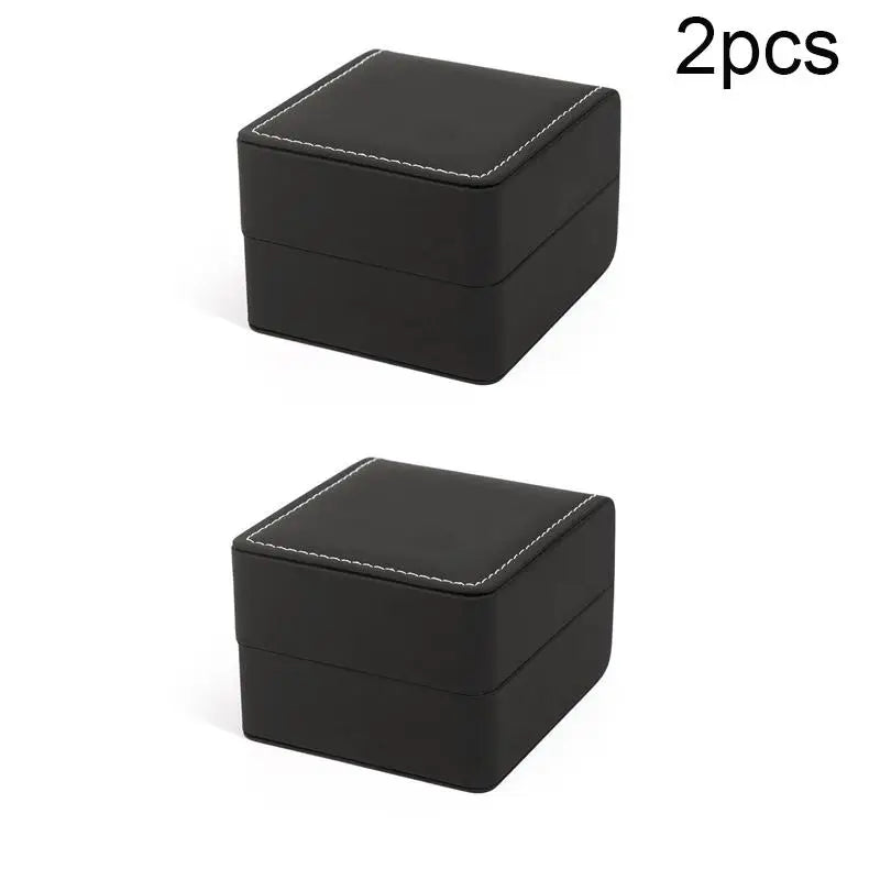 1/2/3Pcs Black Square Single Watch Gift Box With Pillow PU Leather Wristwatch Display Case Organizer For Men Qme 2pcs