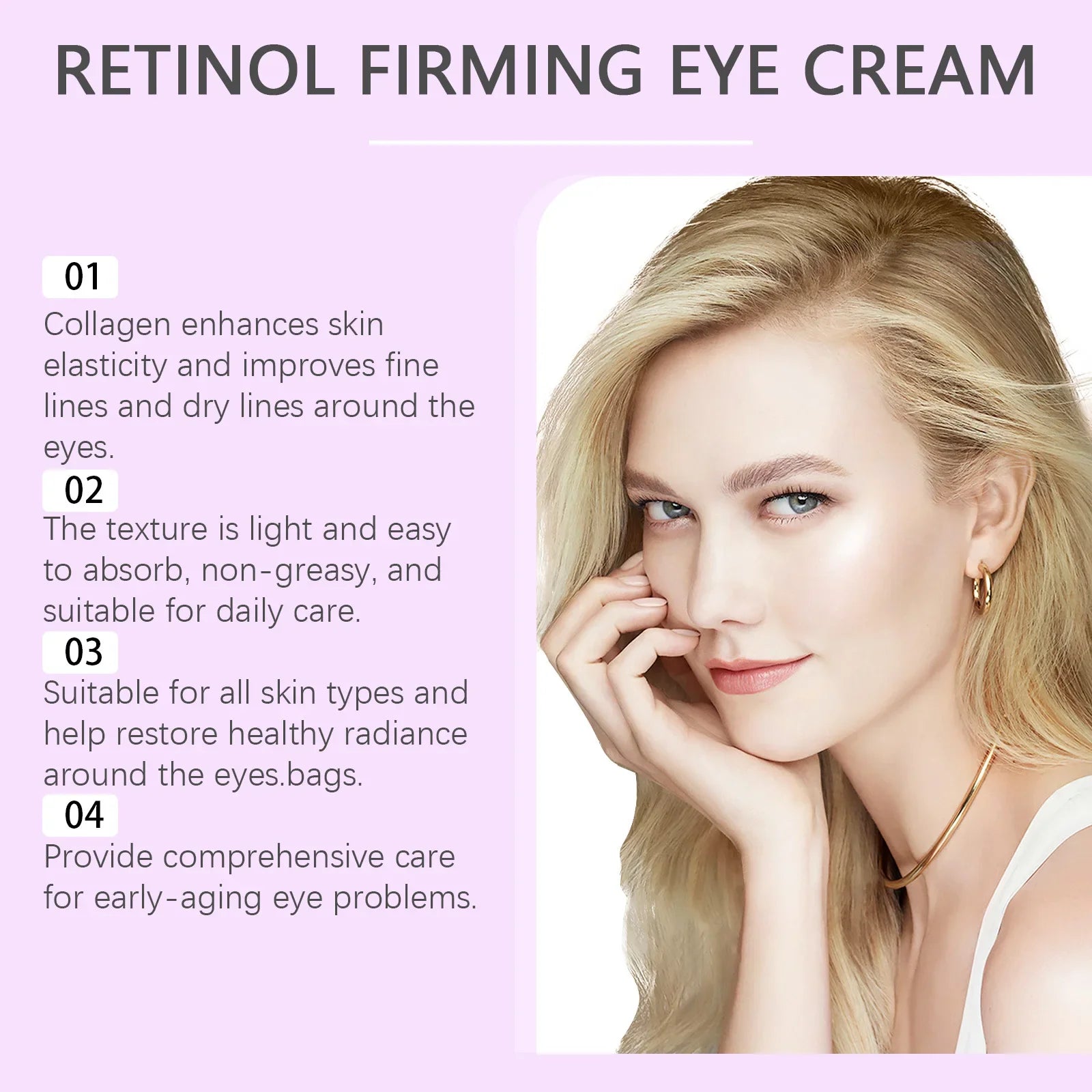 Retinol Firming Eye Cream Lighten Fine Lines Anti Puffiness Fat Particles Removes Dark Circles Brightens Moisturizing Eye Care Qme