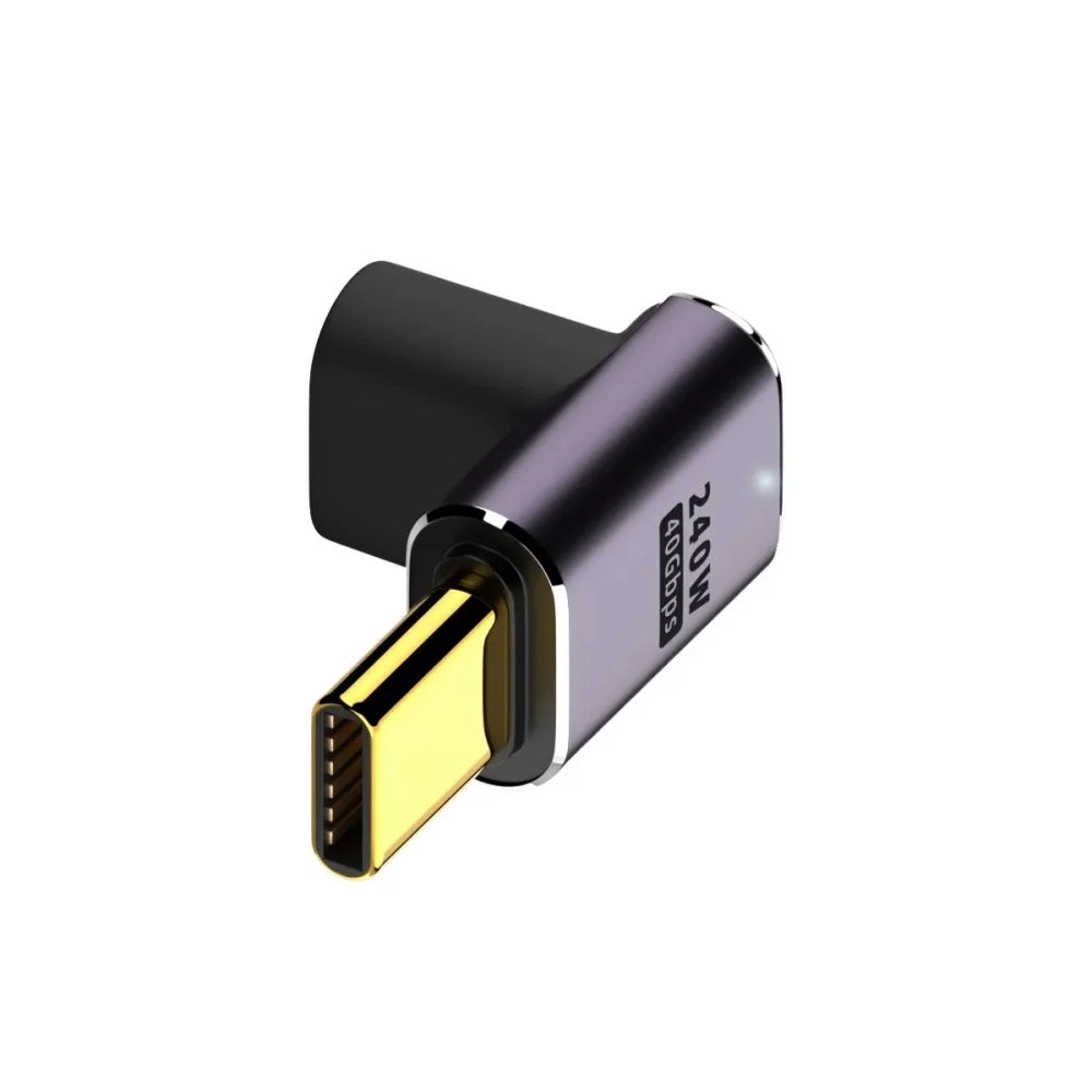 Mini Type-C USB4.0 OTG Adapter 40Gbps High Speed Data Converter Support 8K 60Hz 90/180 Degree Elbow Extension Fast Cable Adapter Qme Type 7