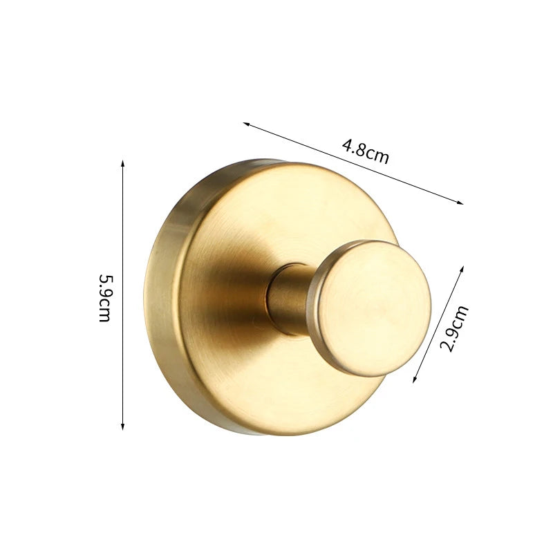 Shower Brushed Nickel Towel Hooks Hanger Bathrooms 304 Stainless Qme A3