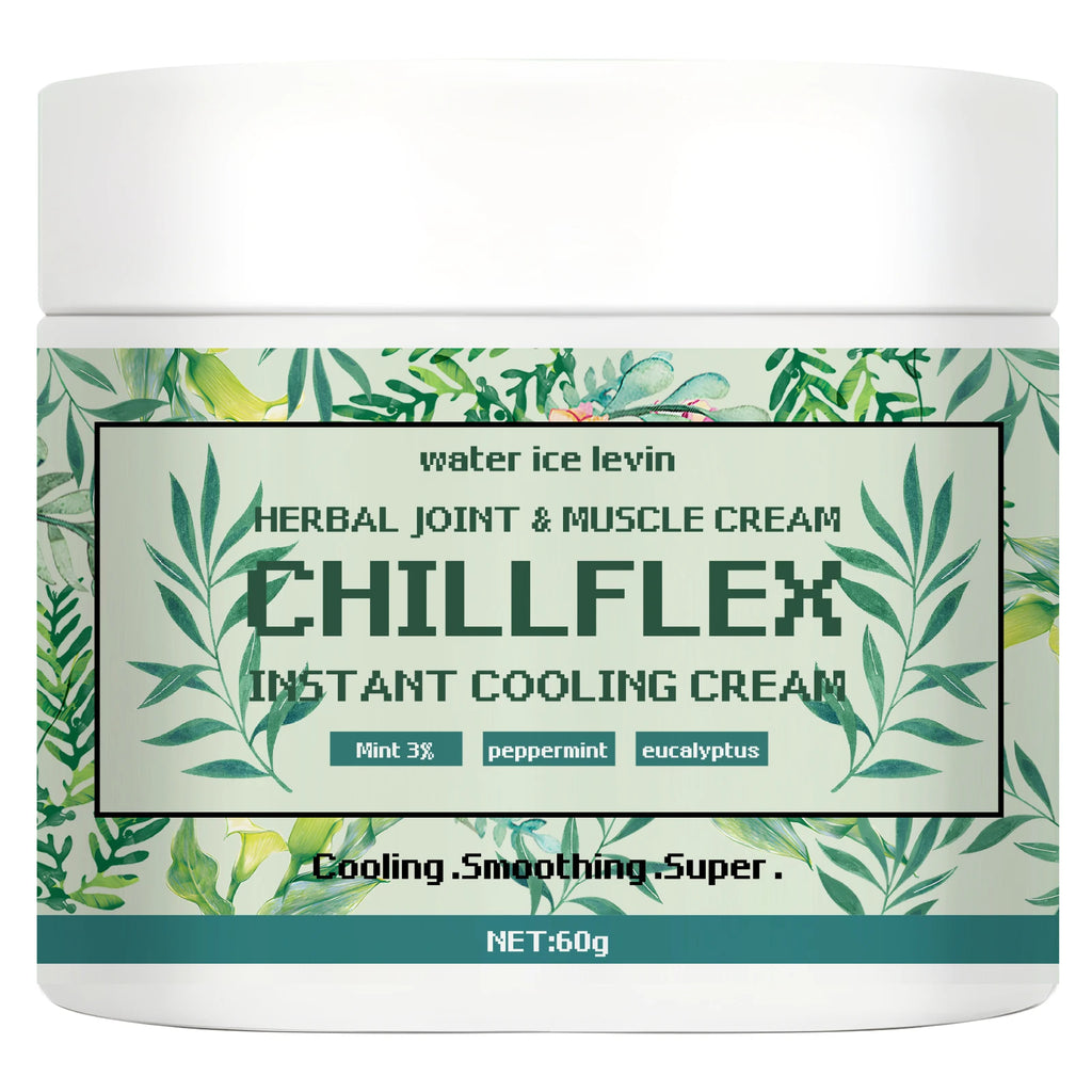 Water Ice Levin CHILLFLEH Cream: Instant Cooling Herbal Relief with Mint & Eucalyptus for Joints & Muscles. 60g. Qme one 60g