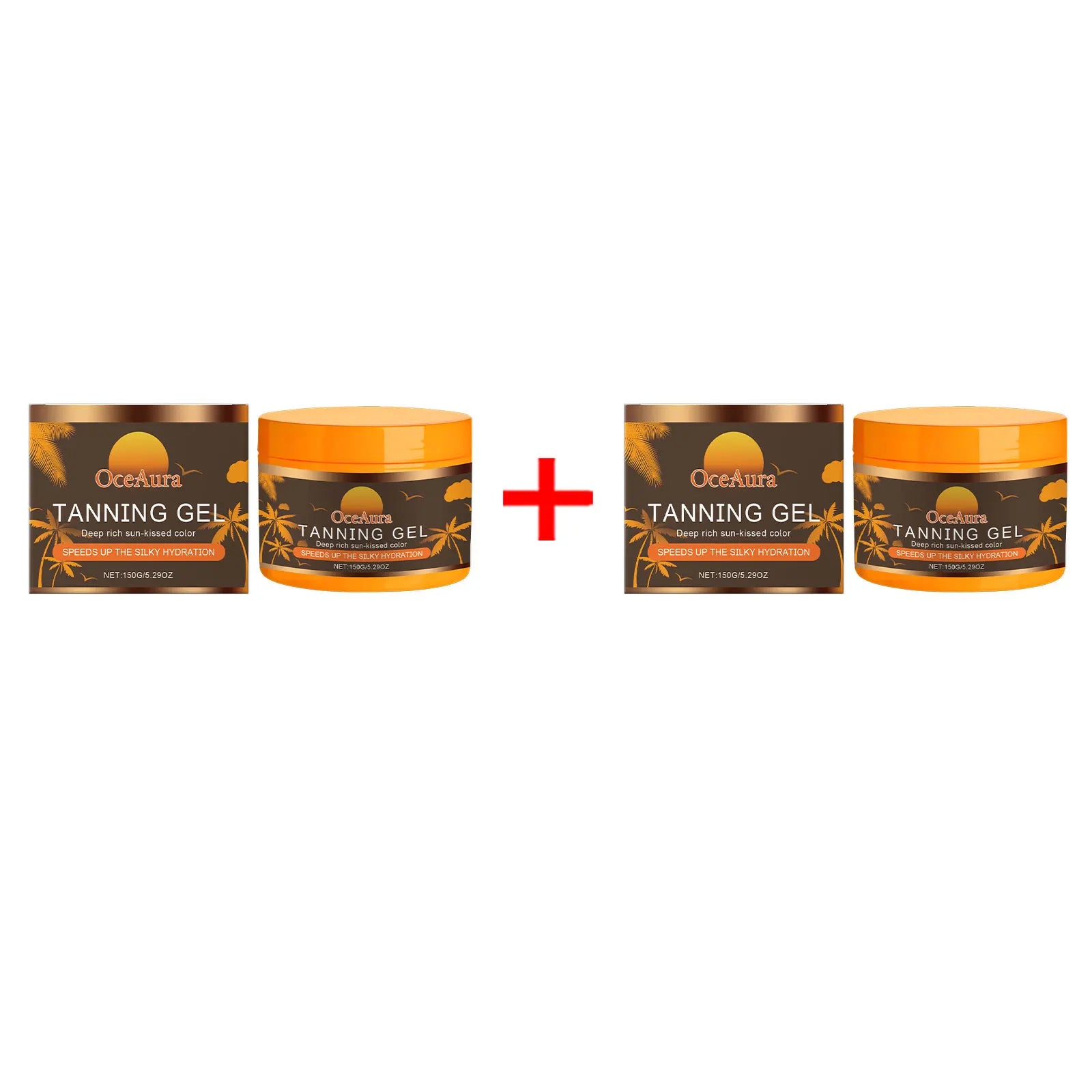 OceAura Intensive Tanning Gel Sun Kissed Accelerator of Tanning Body Bronzer Shimmer UV Protection Sun Tanning Cream Moisturizer Qme 2pcs