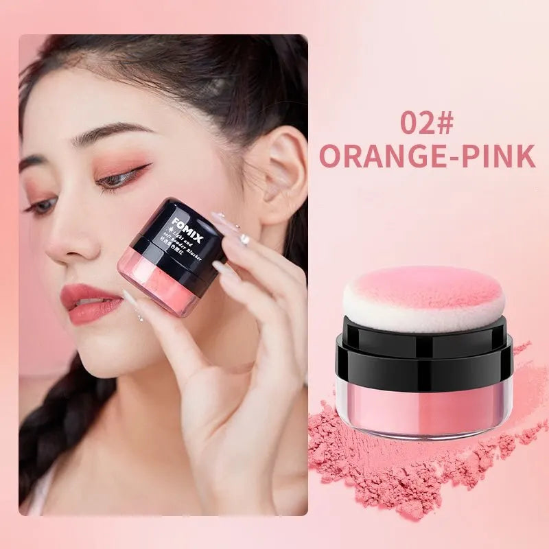 FOMIX Loose Powder Air Cushion Blush Long Last Pigment Soft Misty Qme Orange Pink