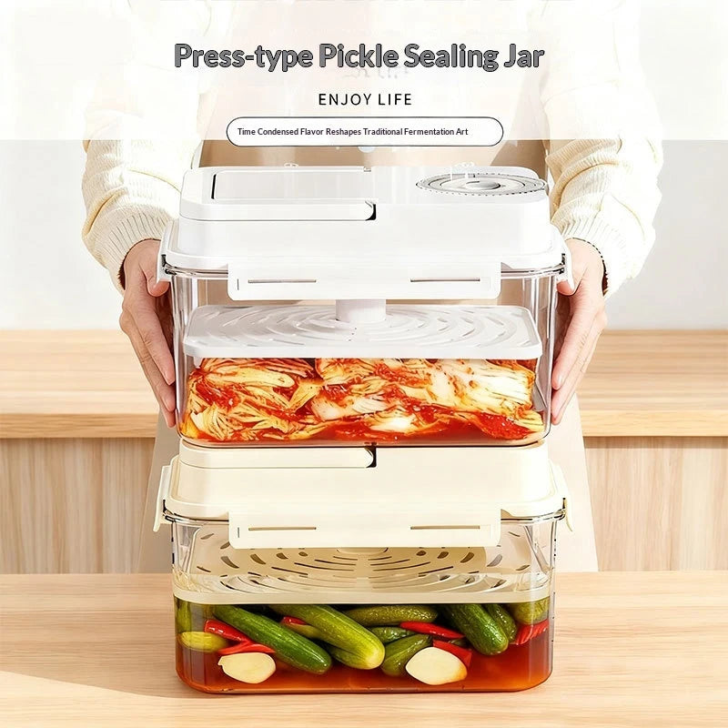 Gherkin Sauerkraut Olive Kimchi Storage Container4L Plastic Pickle Qme