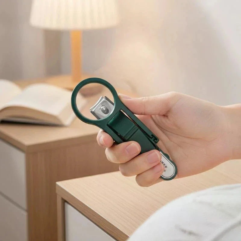Senior Special Nail Clipper Magnifying Glass Stainless Steel Sharp Qme
