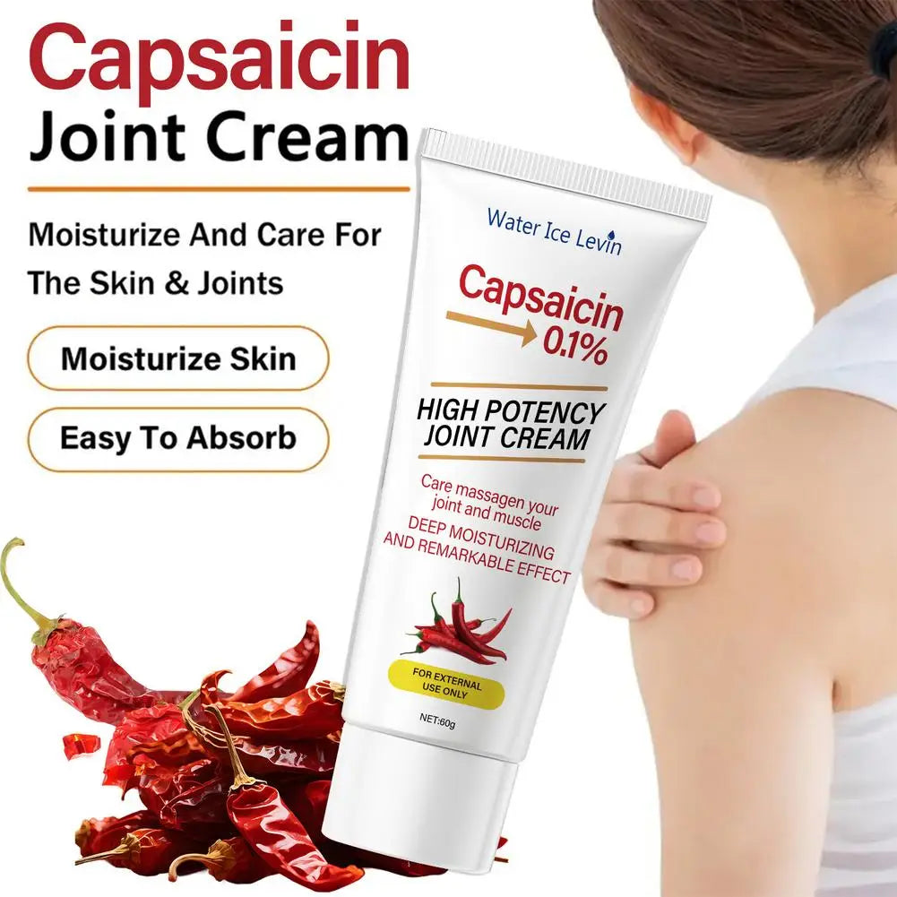 High Potency Capsaicin Joint Care Cream 60g Muscle Soothing Deep Moisturizing Portable Massage Cream For Sports Recovery Office Qme