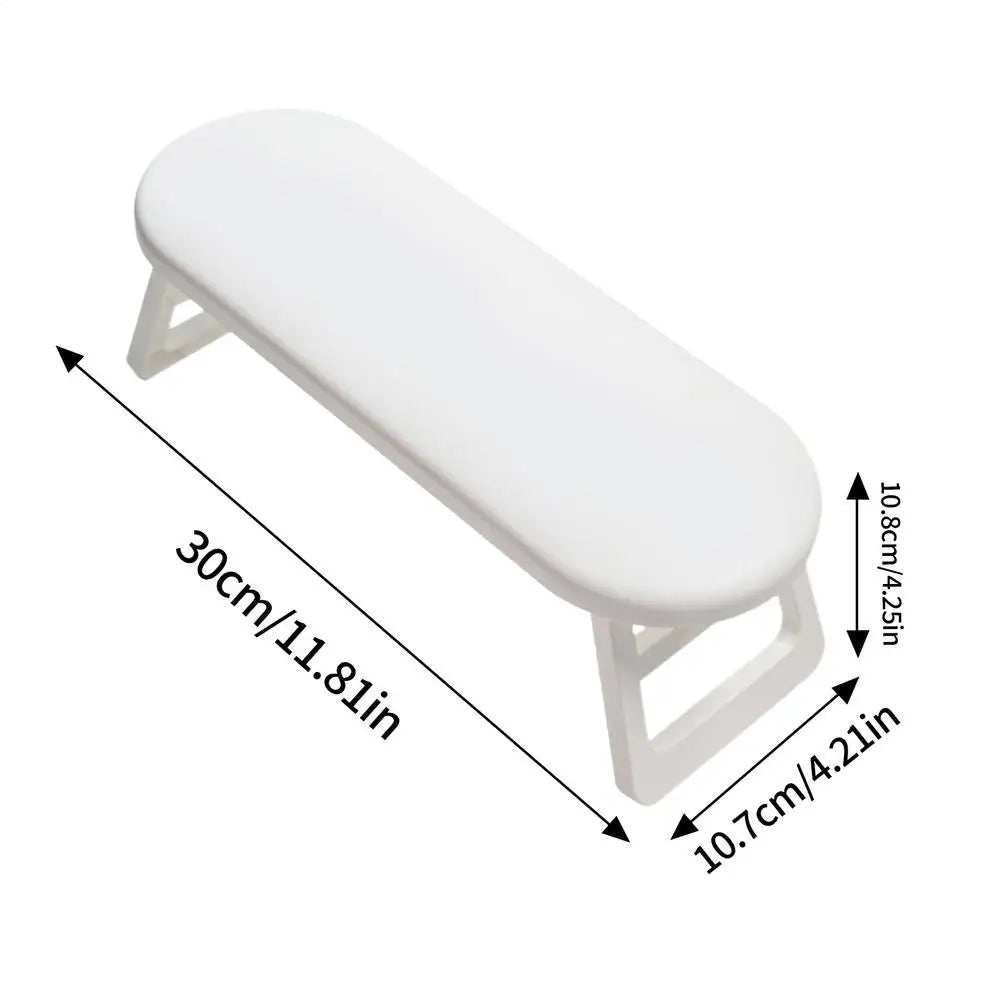 Arm Rest for Nails Tech Portable Salon Manicure Arm Cushion Non-Slip Foldable Hand Rest for Professionals Beginners Work Station Qme White