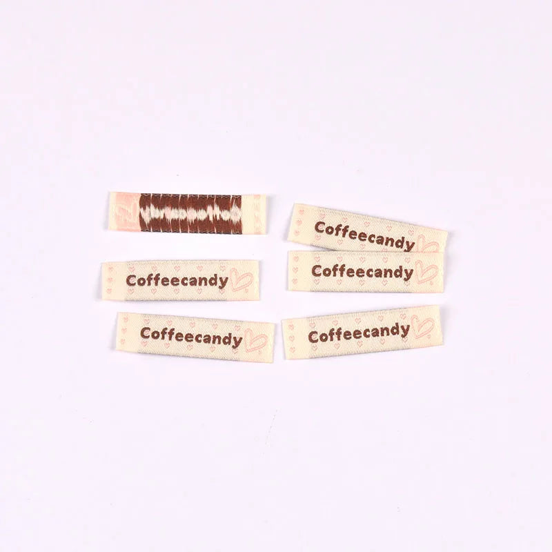 50pcs 12-50mm Assorted Cute Fabric Labels, Handmade Cotton Clothing Tags for DIY Sewing Crafts Clothes Bags cp3839 Qme 47x12mm-6