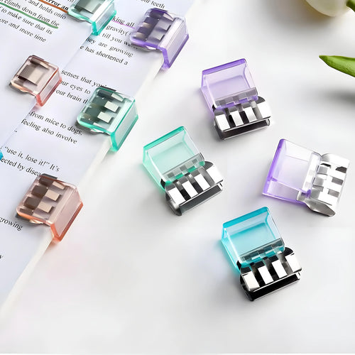 10-Piece Clear Page Holder - Durable Plastic Bookmark Holder for Office, Study and Reading - Perfect Gift for Students and Lover Qme