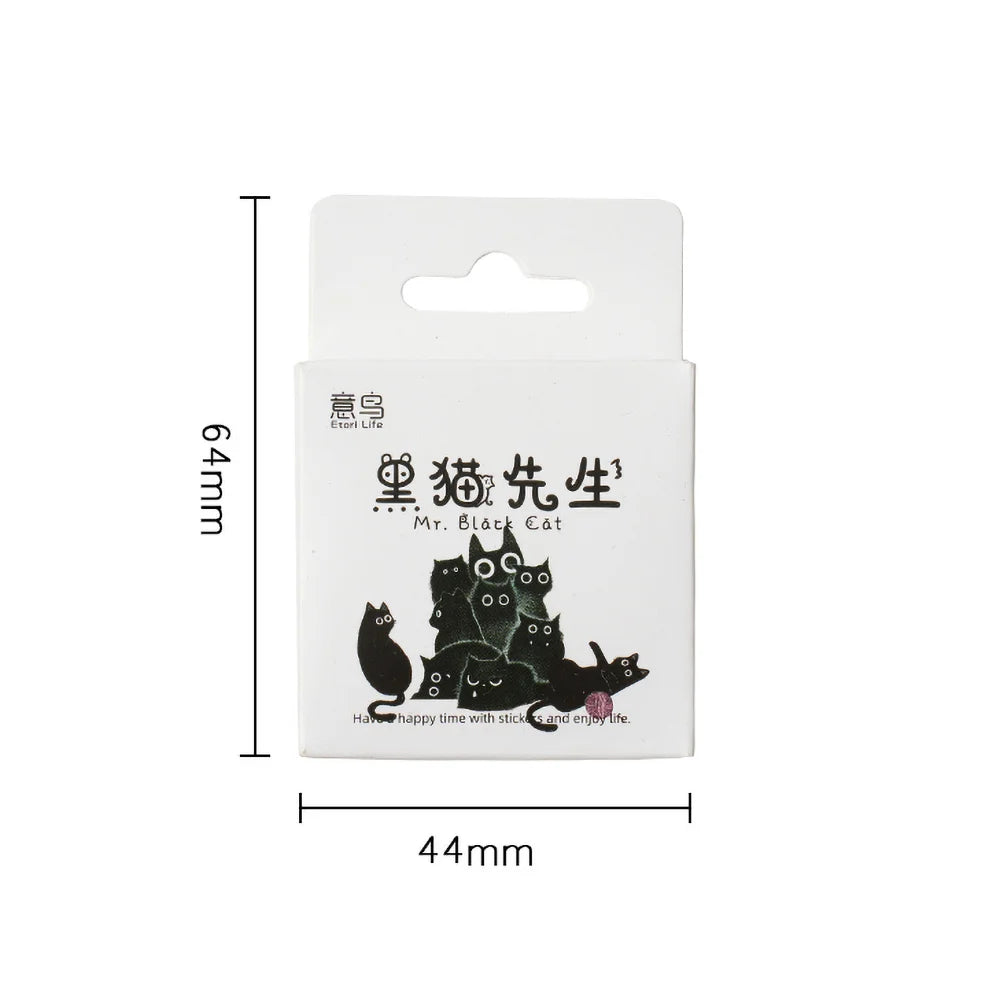46pcs/Box Stickers Kawaii Black Cat Items DIY Handbook Stickers Boxed Cute Diary Greeting Card Sticker Stationery Decoration Qme 1 Box