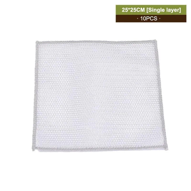 10Pcs Dishwashing Cloth Kitchen Rainbow Cloth Absorbent But Not Shedding Hair Table Cleaning Towel Household Thick Scouring Pad Qme A3