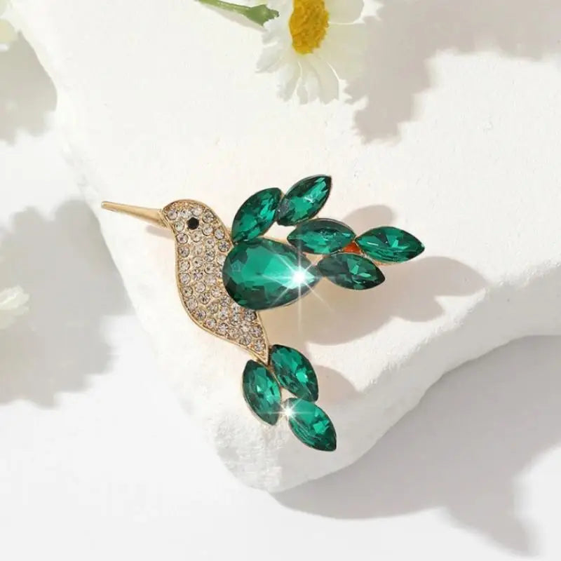 Rhinestone Bird Brooch for Women Sparkling Crystal Pin Fashion Jewelry for Coat Party Banquet Accessory Qme A5