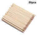 50 Natural Wood Manicure Cuticle Sticks Dual Tip Nail Art Remover Qme 50pcs No plug