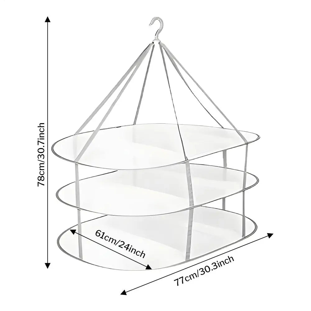 Sweater Drying Rack Flat Foldable Clothes Drying Rack Mesh Large Dry Hanger Apartment Must Haves for Clothing Socks Underwear Qme 3 Tier