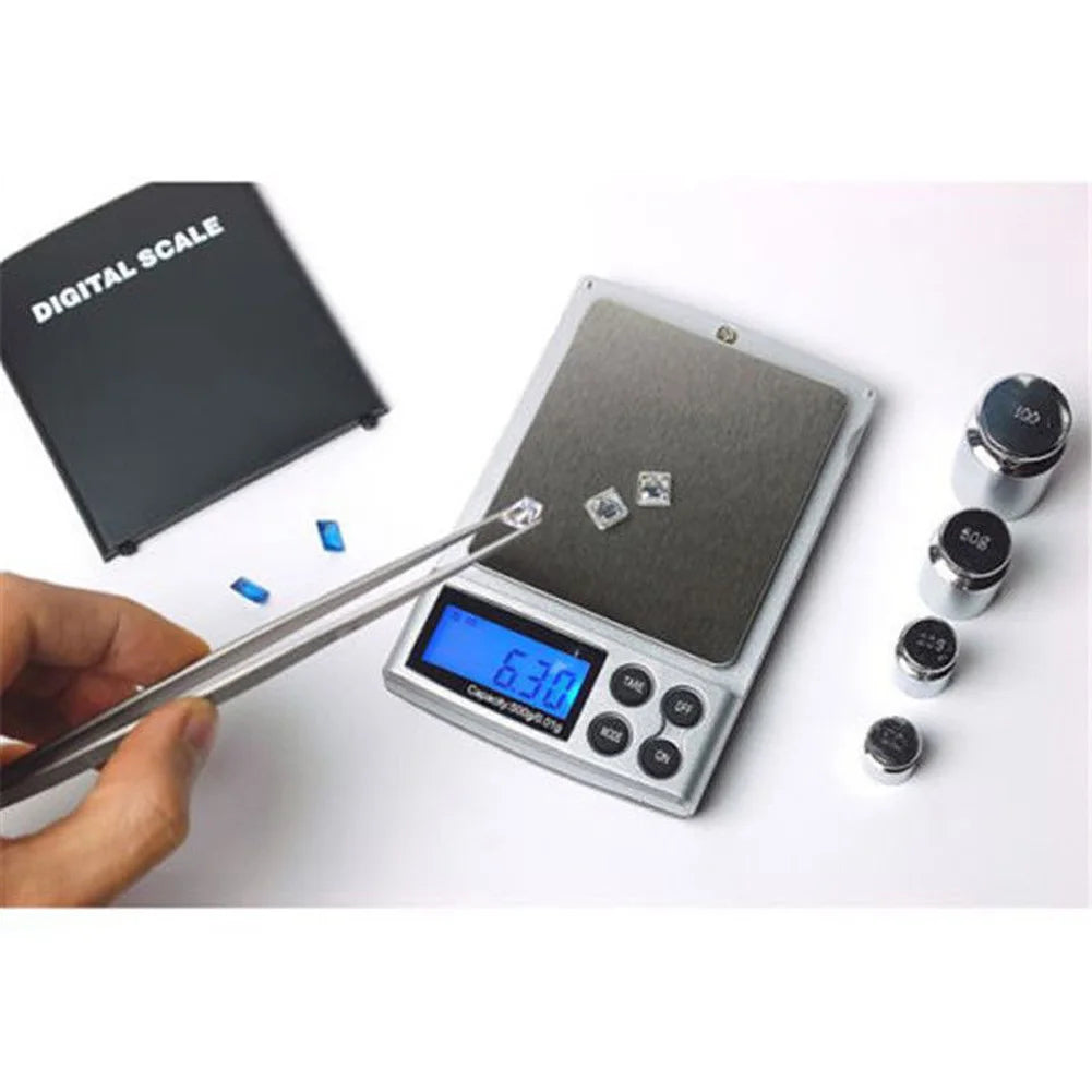 500gx0.01g Gold Silver Jewelry Scale High Precision Kitchen Scales Electronic Scales for Jewelry/Gemstones/Precious Metals/Coins Qme