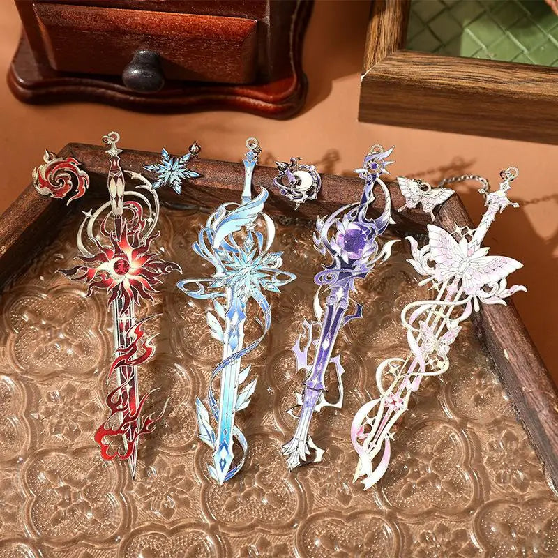 Vibrant Enamel Anime Metal Bookmark Fantasy Book Enjoyment Qme