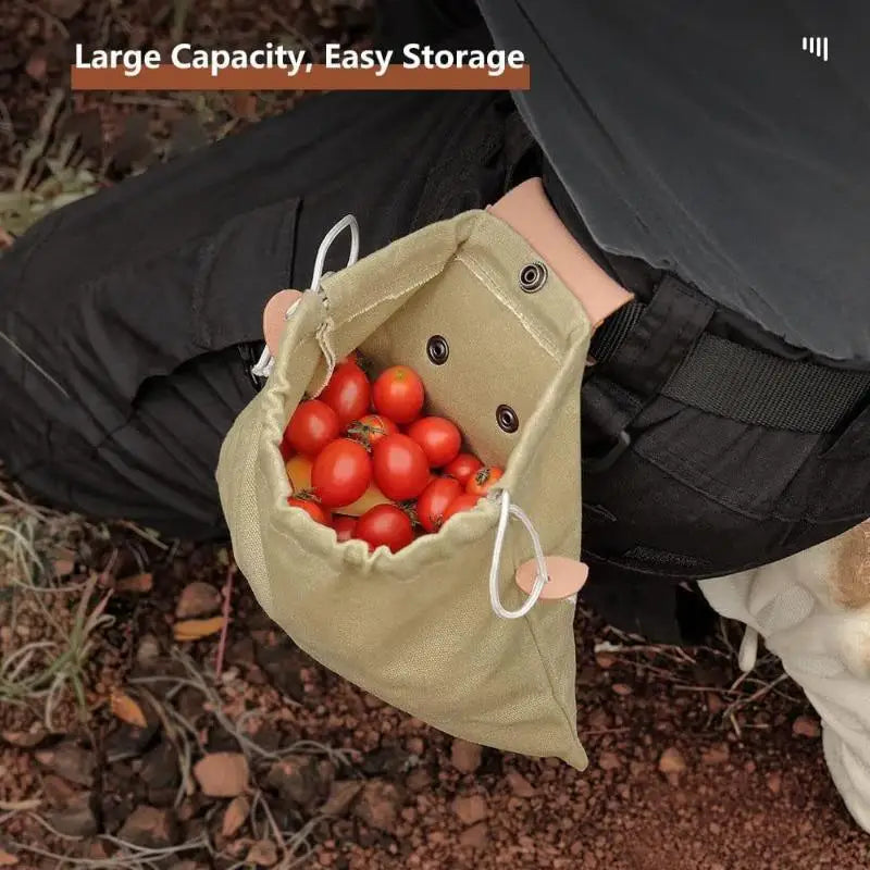 Foldable Foraging Bag Canvas Bushcraft Pouch Storage Bags Easy Qme