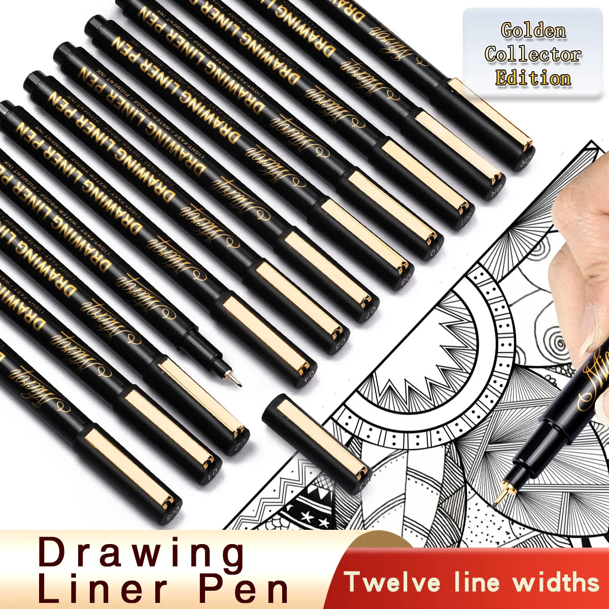 Manga Markers Needle Pen Art Hand-painted Hook Line Pen Sketch Pens Stationery Set Art Supplies School Supplies Art Pen Qme