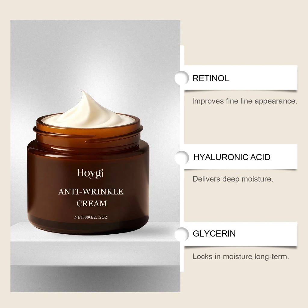 Retinol Skincare Set Anti-Wrinkle Cream Serum & Eye Balm for Moisturizing Firming Fade Fine Lines Brightening Face Eye Care Qme