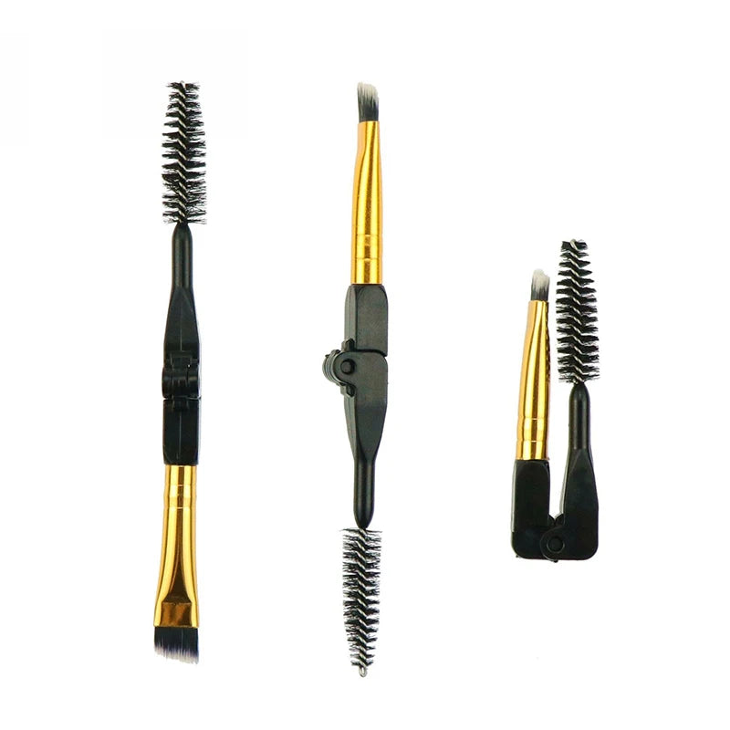 Makeup Brushes 1 Lash Eyebrow Brush Dual Ended Angled Spoolie Folding Qme