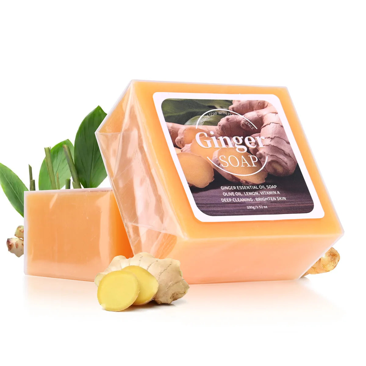B+ Ginger Essential Oil Soap Plant Extract Deep Cleansing Acne Qme 100g