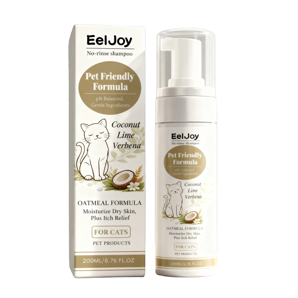 Fragrant Cat Shampoo Moisturizing Remove Dirt Reduce Odors Control Oil Relieve Itching No-Rinse Hypoallergenic Cat Shampoo Foam Qme 200ml Boxed