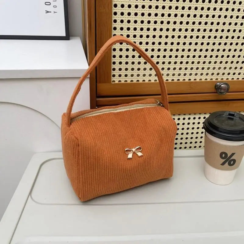 Cosmetic Bags For Women Plush Cute Handbag Soft Comfortable Large Capacity Trendy Handbag For Women With Handle Qme Orange