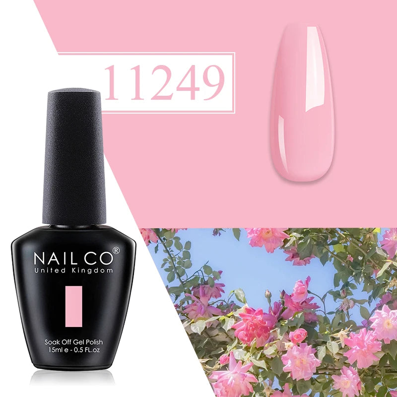 Nailco Jelly Gel Nail Polish Transparent Varnishes 44 Colors Red Pink