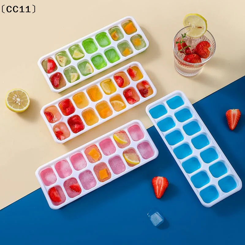 Silicone Square 14 Cube Easy Release Molds Tray Mold Lid Kitchen Bar Qme