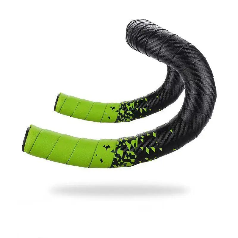 1Pair Anti-vibration Bike Handlebar Tape Non-slip PU EVA Bicycle Qme Green