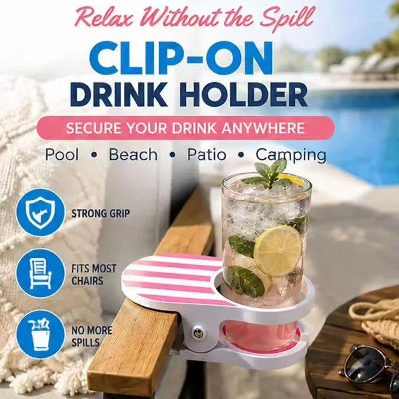 Newmainstays Sweet Clip-on Drink Holder Universal Fit Desk Camping Qme