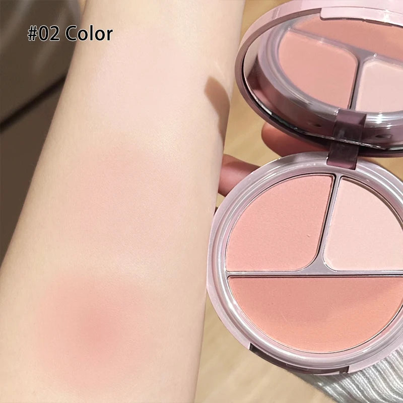 Matte Blusher Palette Natural Cheek Tint Rouge Pink Cream Blush Makeup Face Blusher Highlighter Contour Brighten Cosmetics Qme