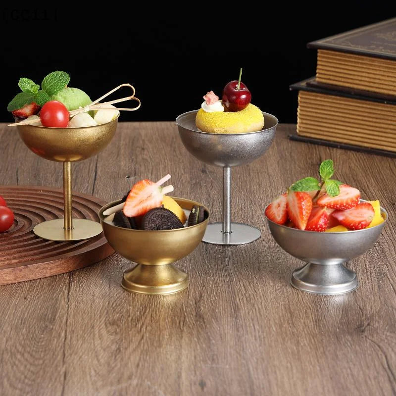 Retro Ice Cream Goblet Stainless Steel Food Grade Dishwasher Safe Qme