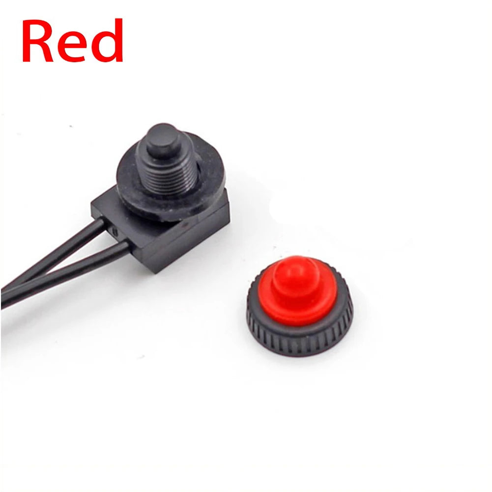 1 PC 12V Waterproof Latching Push Button On-Off Switch With Leads Wire Plant Lamp Agricultural Irrigation Cultivation Switch Qme Red