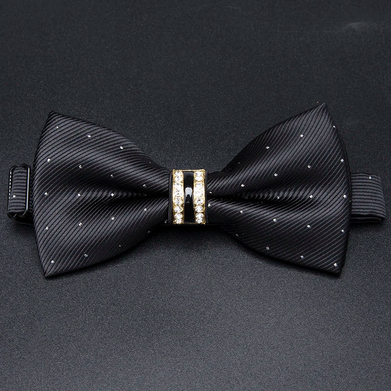 Men's Stripe Luxury Bowtie Necktie Formal Business Wedding Party Qme A5 China Mainland
