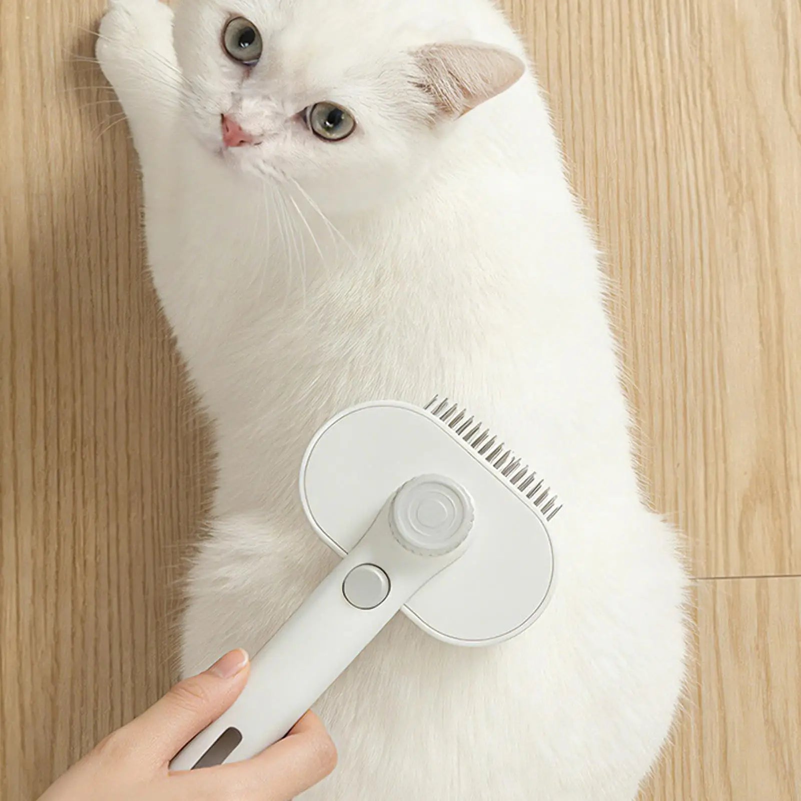 Dog Grooming Brush Adjustable Teeth Self-Cleaning Shedding Dog Hair Brush Cat Comb for Long Short Thick Small Medium Large Breed Qme
