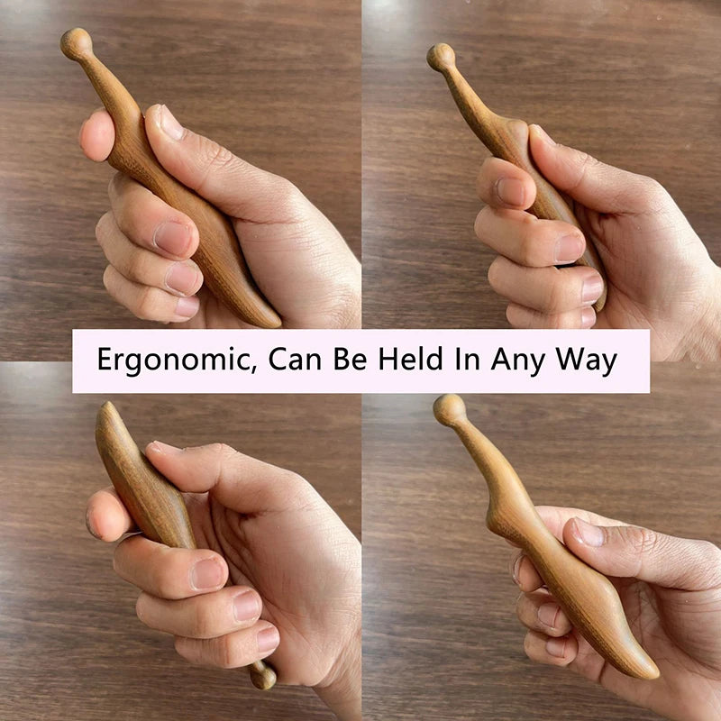 Neck Foot Wood Trigger Point Massage Gua Sha Tools Home Gym Qme