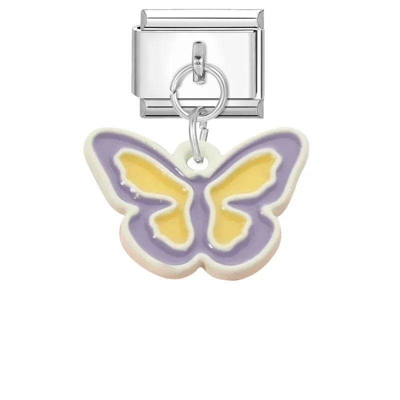 2025 Wholesale Cute Cartoon Rabbit Bear Pendant Italian Charm Links Fit 9mm Stainless Steel Bracelet Women DIY Making Jewelry Qme Style 3