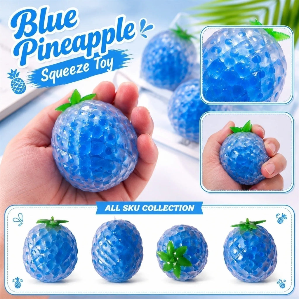 Novelty Blue Pineapple Shaped Stress Relieve Toy Mini Fun Daily Working Studying Fidget Toy Holiday Party DIY Decoration Qme blue One Size