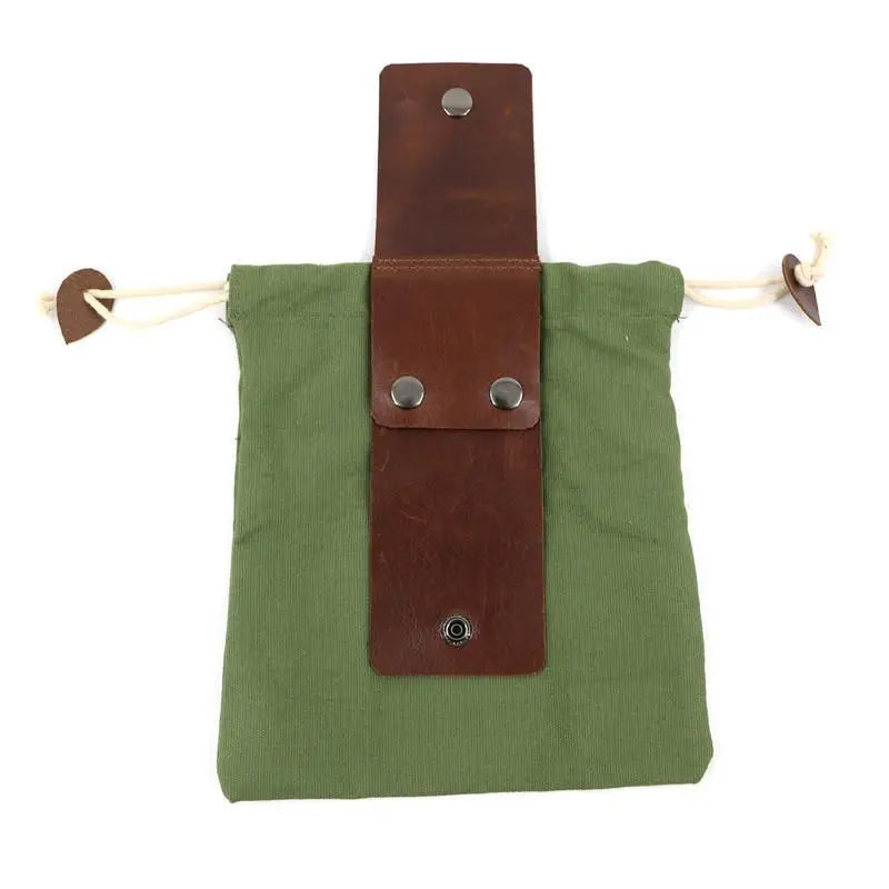 Portable Outdoor Waist Bag PU Leather Foldable Storage Bag Hanging Tool Bag Organizer Bag Qme A1