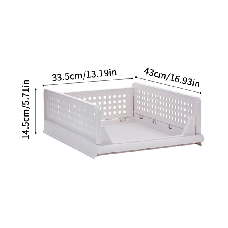 High-capacity Foldable Plastic Storage Box Household Stackable Drawer Qme S