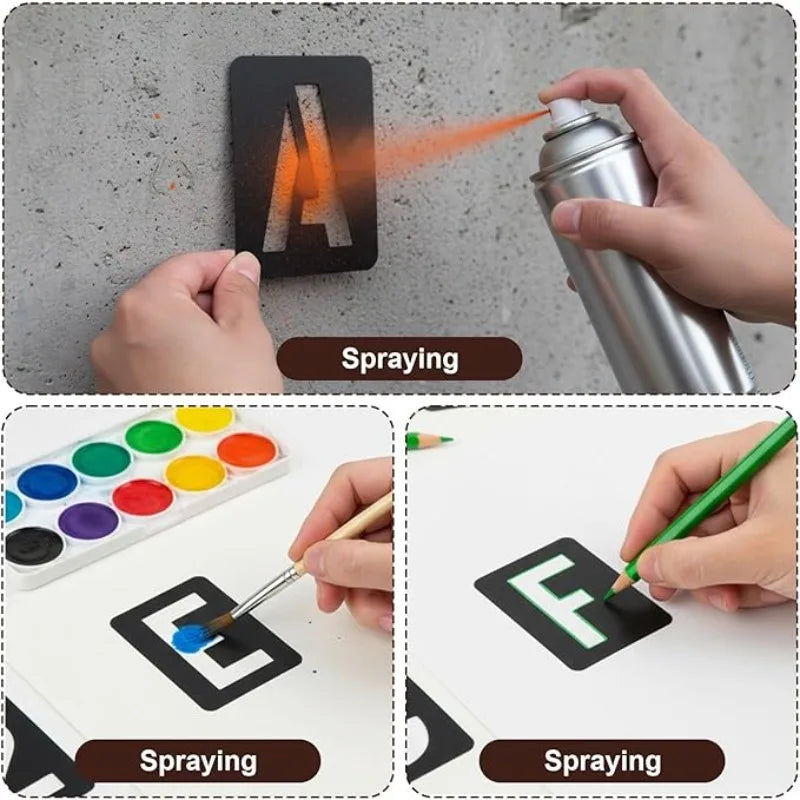 DIY Craft Alphabet Stencil Reusable Embossing Template Numbers Qme