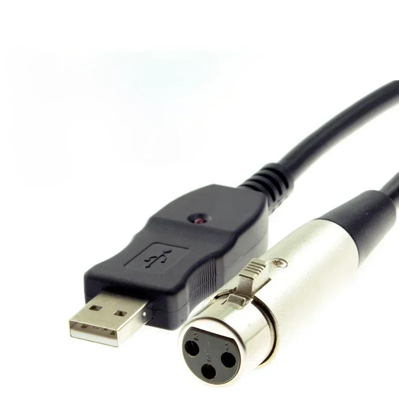 3m for Notebook MAC 2019 NEW USB Microphone Mic Link Cable Adapter Male XLR Female Cable for PC Qme