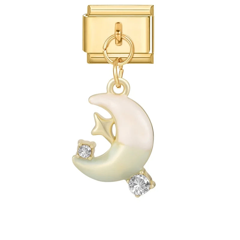 Luxurious Italian Steel Stainless Pendants Inlaid Artificial Zircon