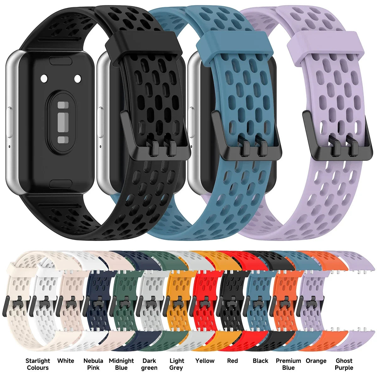 Breathable Straps for Samsung Galaxy FIT 3 Silicone Band Women Men Soft Sport Band for Samsung Smartwatch FIT3 Wriatband Qme
